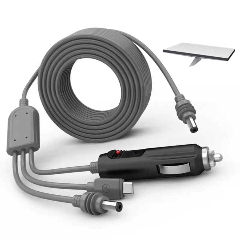 3 in 1 Starlink Mini Cable, 3M USB C/Car Charger/DC Male Power Cable Cord for Starlink Mini Starlink Replacement Cable, Waterproof & Durable Power Cable Accessories