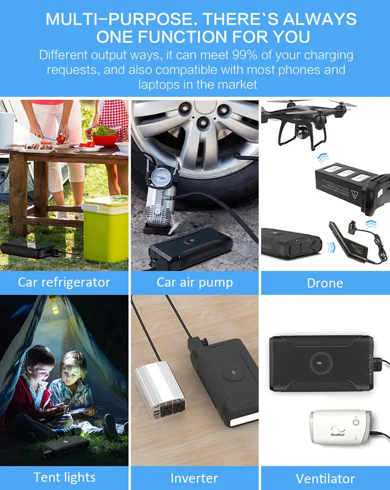 2022 Trendy Portable Cpap Battery Pack Charger Power Travel Powerbank 72000 Mah 72000Mah For Resmed Dreamstation 2 Airsense 10