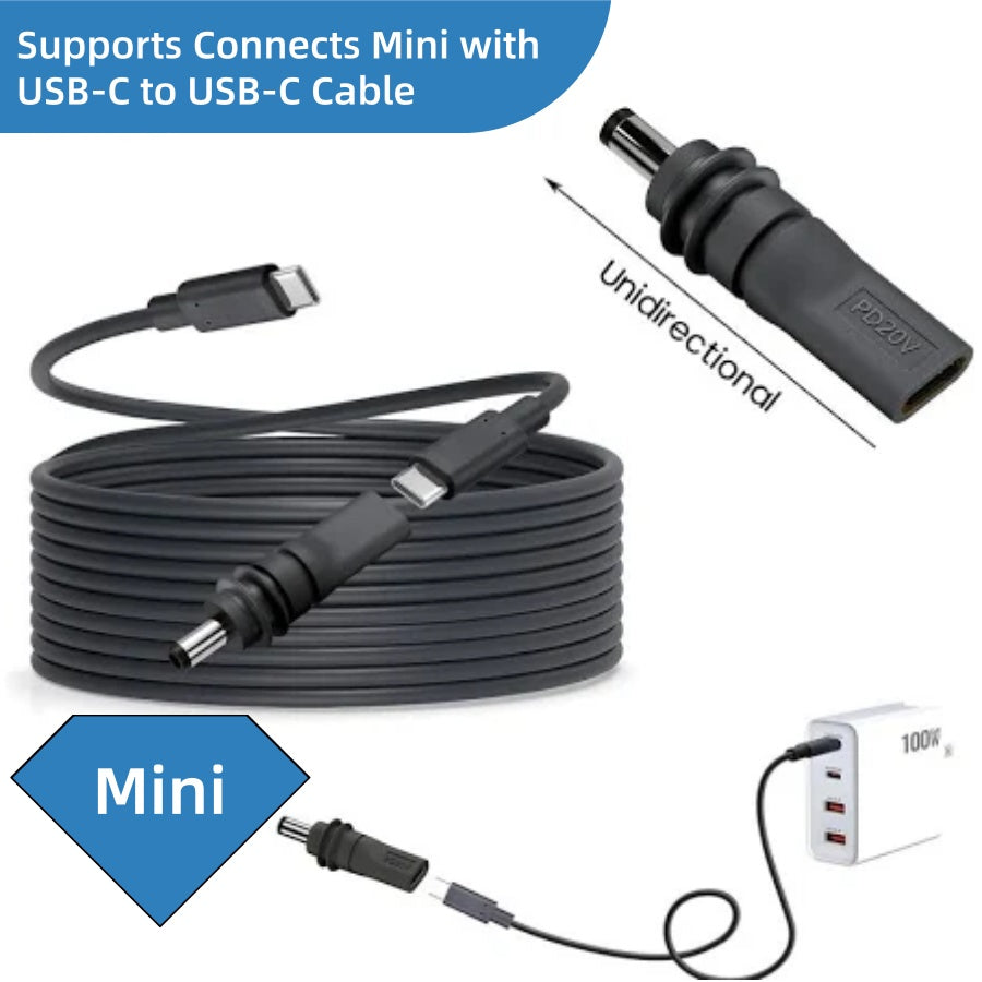 Starlink Mini DC Power Cable Adapter 2 Pack Female DC to USB C Male for Starlink Mini 20V Input Type C to DC 5.5 x 2.1mm Converter for Starlink Mini Power Cord Work with 100W PD Source (No Cable)