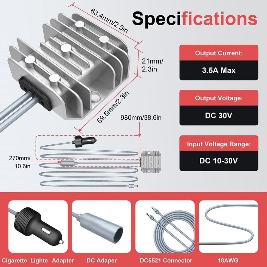 Starlink Car Charger Power 12V to 30V3.5A105W Cigarette Lighter Adapter, Fast Charging DC Car Charger