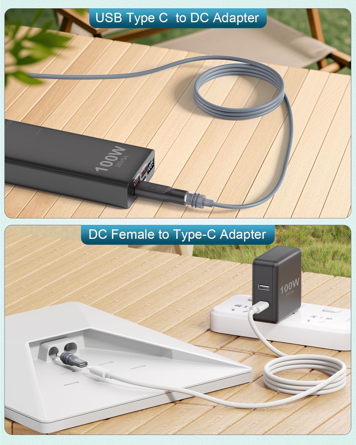 Starlink Mini DC Power Cable Adapter 2 Pack Female DC to USB C Male for Starlink Mini 20V Input Type C to DC 5.5 x 2.1mm Converter for Starlink Mini Power Cord Work with 100W PD Source (No Cable)